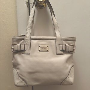 Michael Kors white leather bag